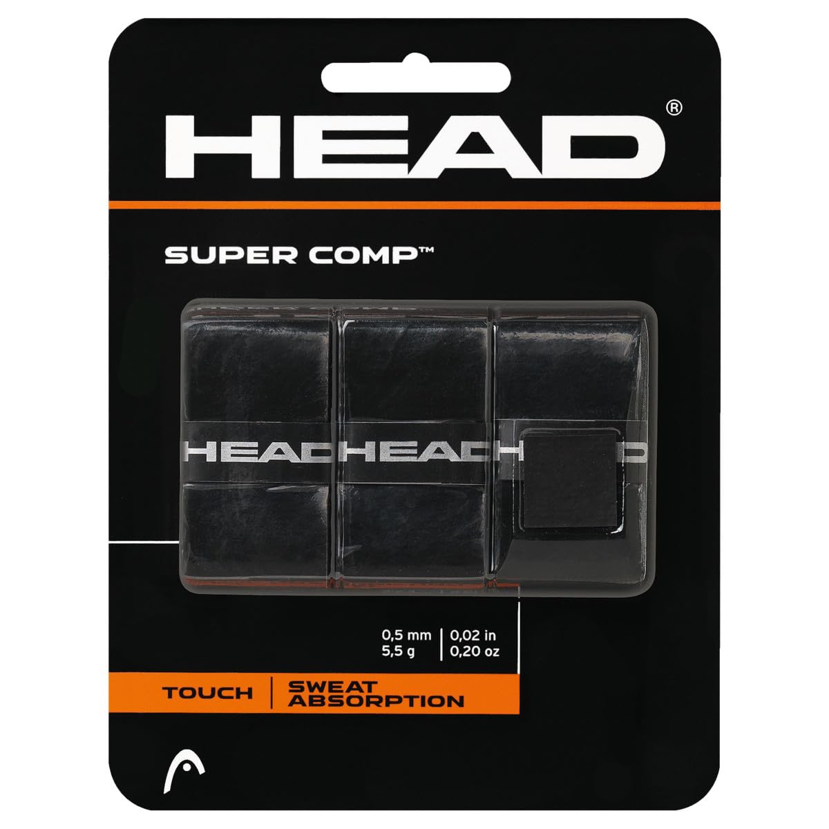 HEAD Super Comp Накладка на ручку теннисной ракетки Лента для ручки теннисной ракетки Черная - - Упаковка 3 шт.