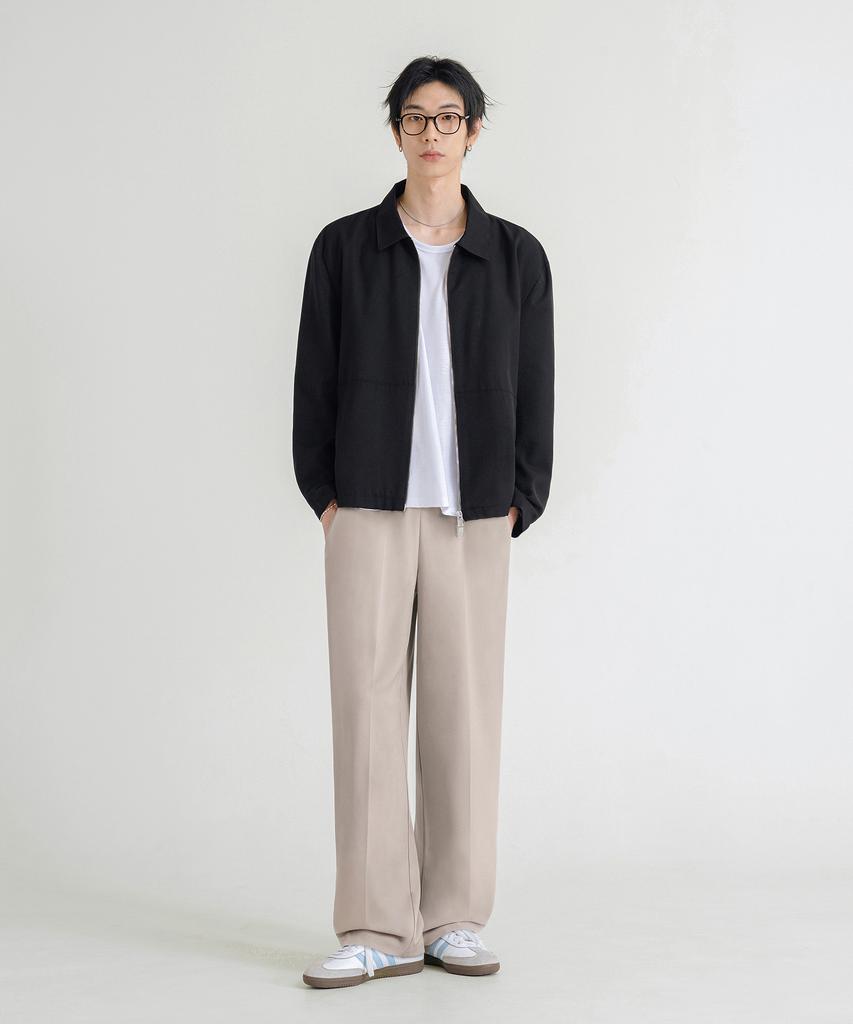 LEMAIN SECOND Easy Semi-Wide Elastic Waist Slacks [Beige]