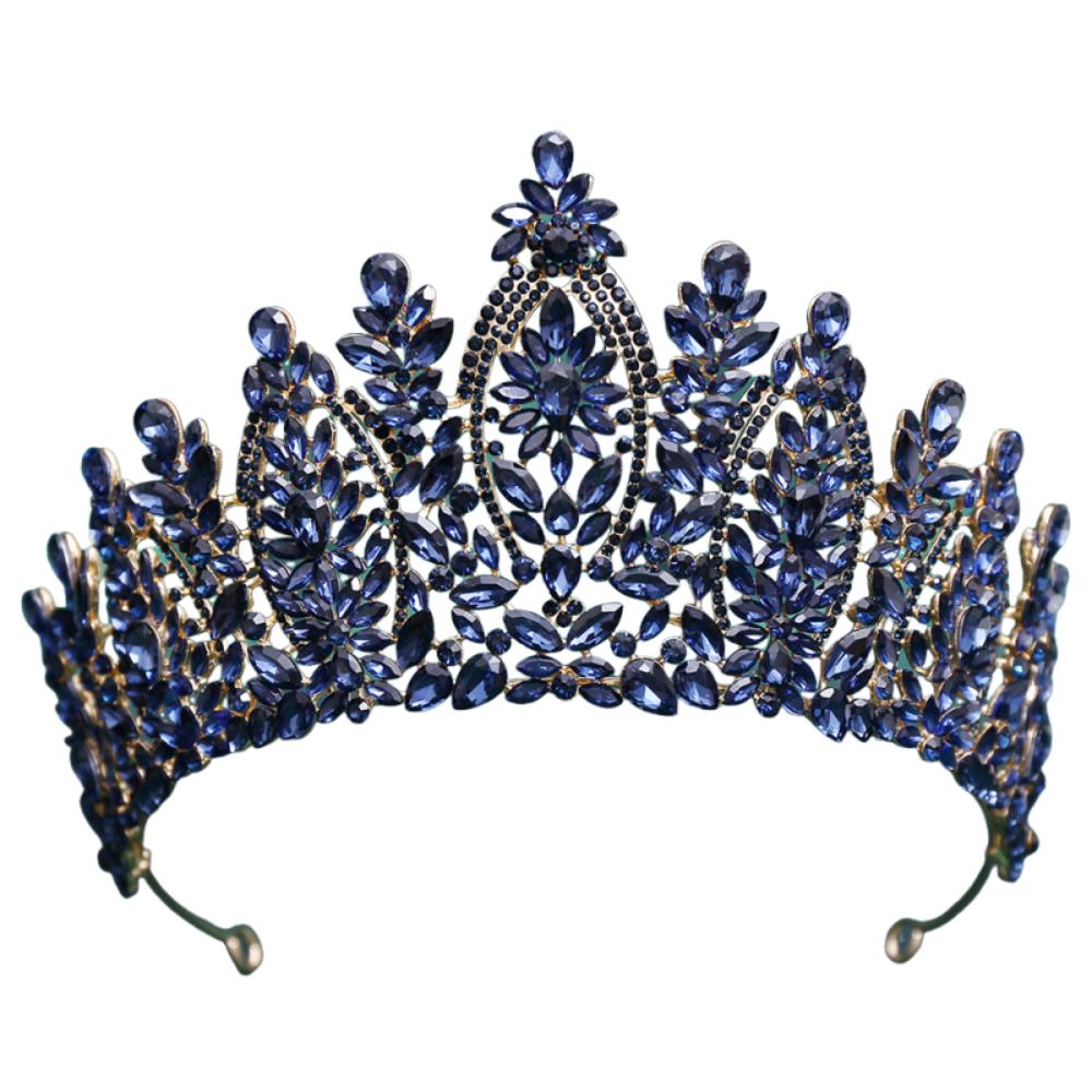 Luxury Bridal Tiara Multi Color Pageant Crown Headwear Baroque Crystal Wedding Crown  Women Party