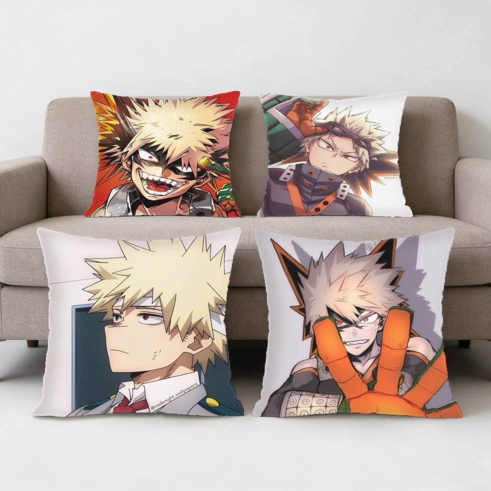 Federa Cuscino Personaggio Anime Cartone Animato Katsuki Bakugo Divano Soggiorno Camera da Letto Testiera Schienale Cuscino Cuscino Quadrato Ora del Sonnellino