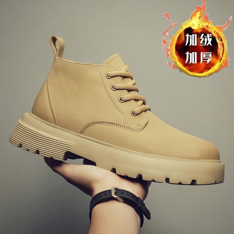 

High-top Martin boots men s autumn and winter 2025 new British style versatile thick-soled heightening leather tooling short boots tide 44
