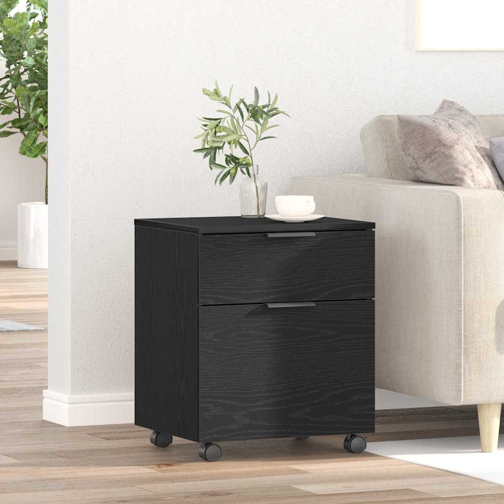 Filing Cabinet Black Oak Look 45 x 38 x 54 cm Engineered Wood