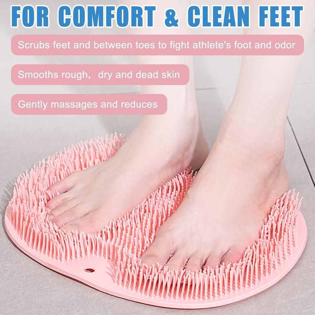 Exfoliating Shower Massage Scraper Bathroom Non-slip Bath Mat Back Massage Brush Silicone Foot Wash Body Cleaning Bathing Tool