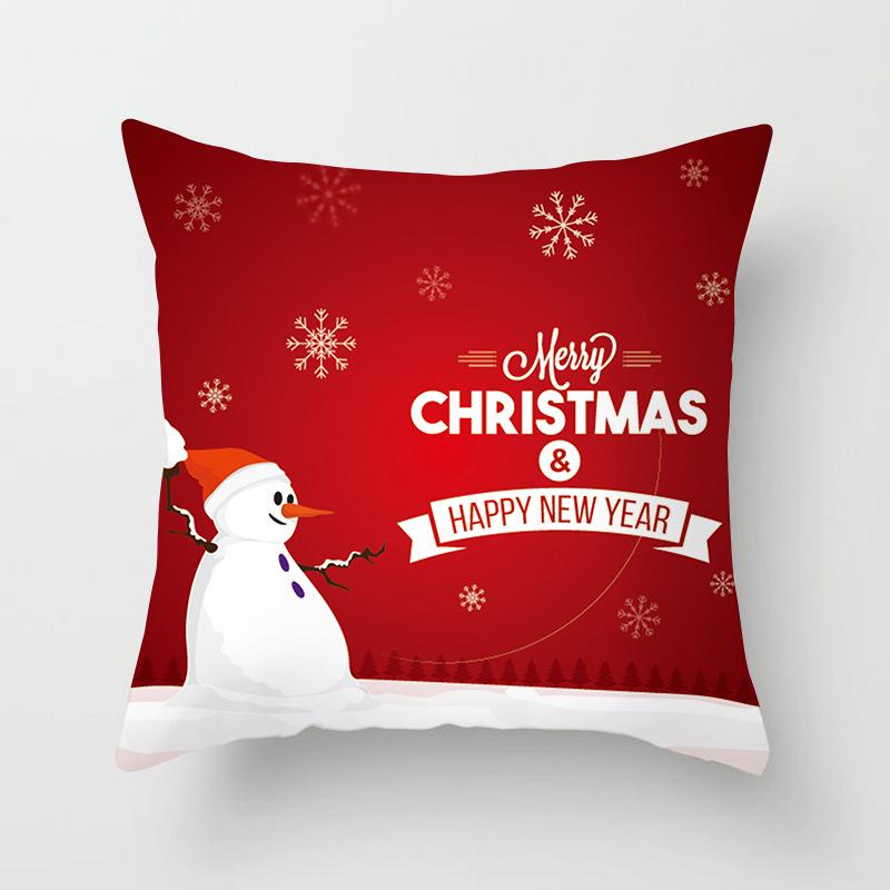 Merry Christmas and Happy New Year Decorative Pillow Cover Sofa Car Office Seat Cushion  Bedroom Room Home Decoration