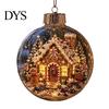 Window Wall Fireplace Decor Glowing Christmas Story Ornament, Mini Holiday Scene in Ball, Light Up Office Party Ornaments Clear Plastic Ball Xmas Tree
