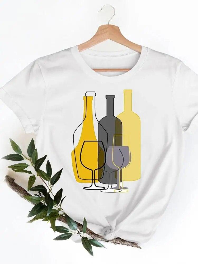 Short Sleeve Ladies Print T-shirts Geometric Spring  Clothing Women T Clothes Summer Casual Fashion Female Graphic Tee