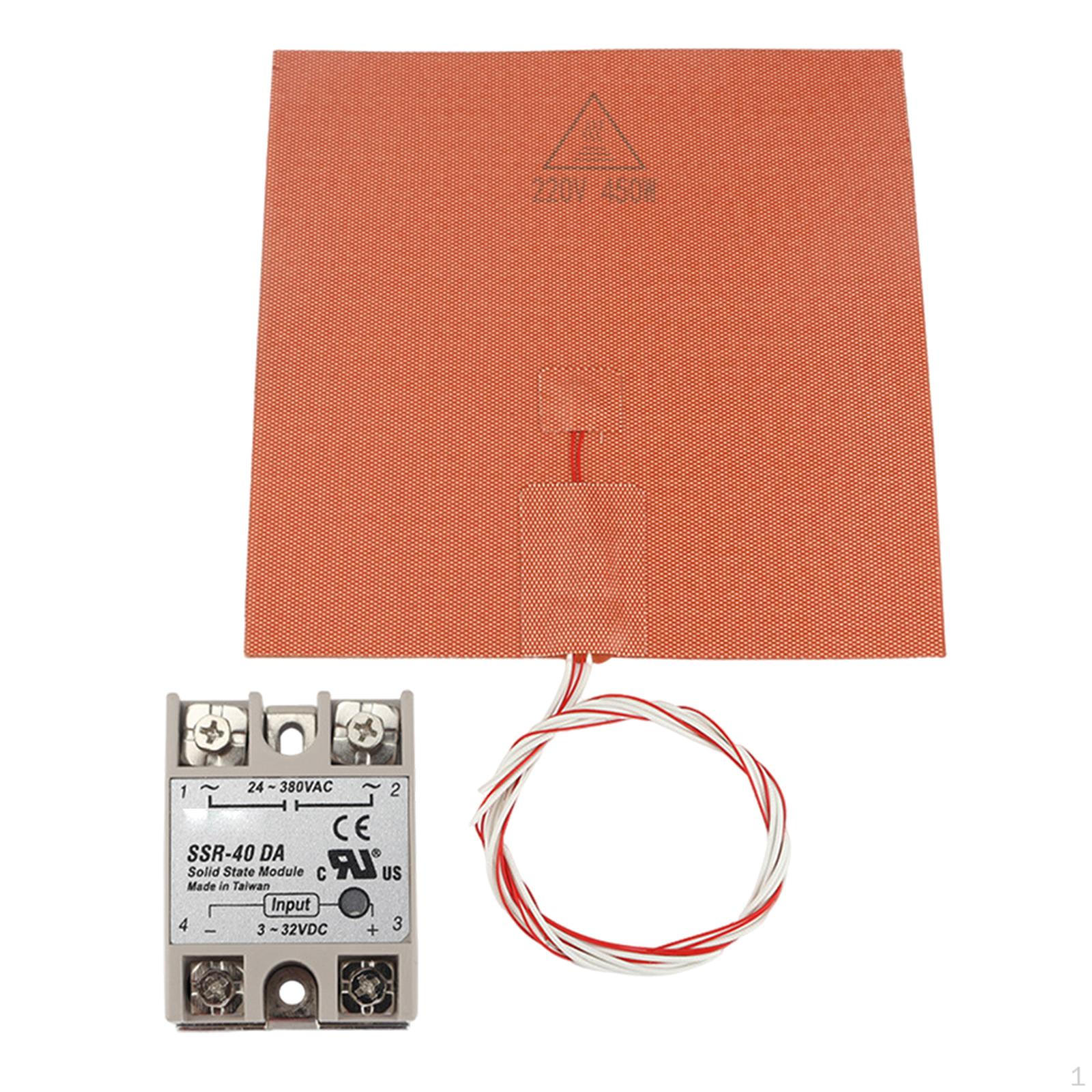 

250x250 мм термисторный силиконовый нагревательный коврик, простая установка, оранжевый клейкий нагревательный коврик Heatbed