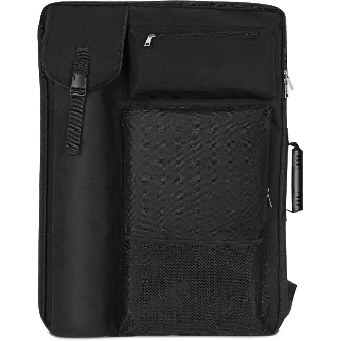 Art Portfolio Case 18 X 24,Art Portfolio With Backpack & Tote Bag For Artwork,Medium Art Case Size(Black)
