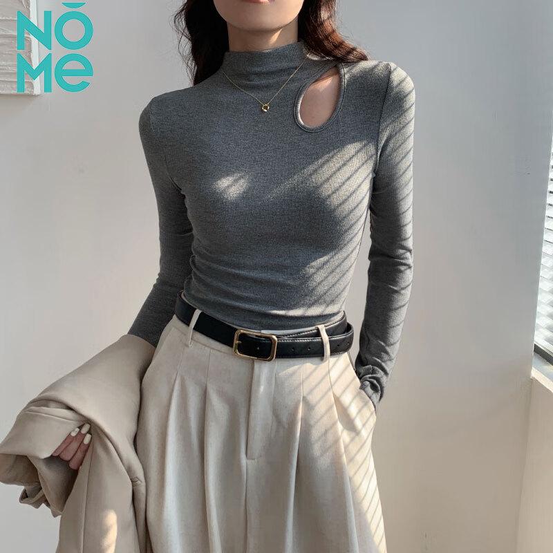 NOME Women s Slim Fit Half-High Collar Long Sleeve T-Shirt XL