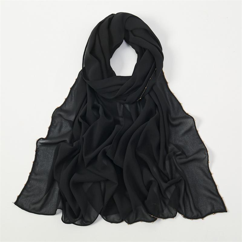 Muslim Chiffon Hijab Scarf Solid Color Squane Head Wrap For Women Hijabs Scarves Jersey Hijabs Islamic Turban Headband Shawl