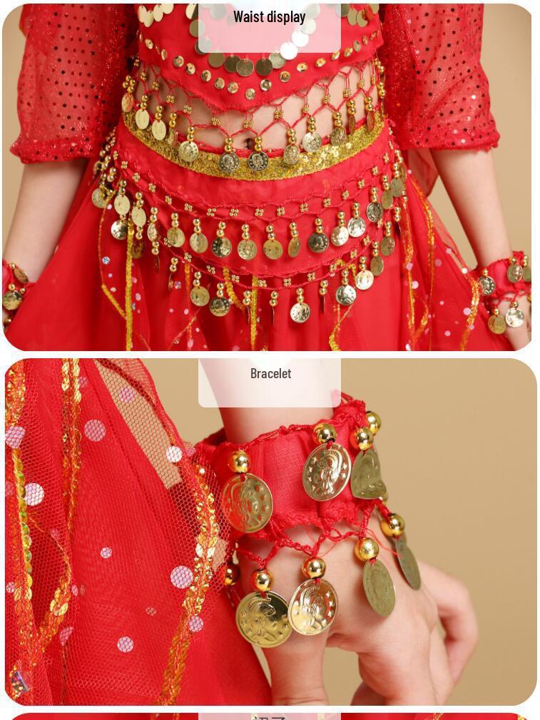 Disfraz de Espíritu Conejo de Jade - Demonio Femenino Traje de Actuación Infantil de Danza India