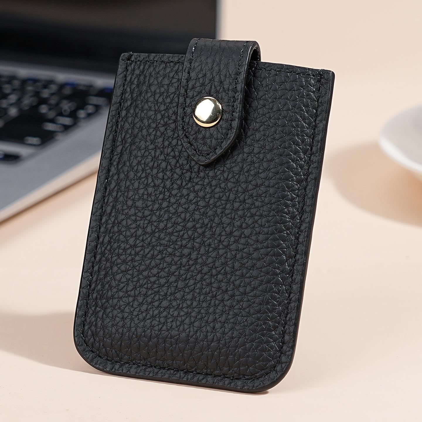 

New Cow Leather Men s Card Bag Coin Purse Slim Credit Card Holder Wallet For Men and Women ID Card Pocket чёрный