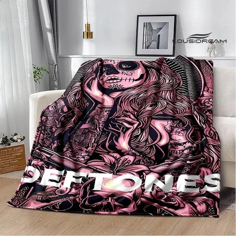 Coperta con logo band Deftones coperta per bambini coperta in flanella morbida accogliente coperta per casa viaggio regalo di compleanno decorazione
