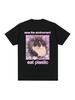 Save The Environment Eat Plastic Cute Cat Graphic T Shirt Funny Men Women O-Neck Clothing T-Shirts 100% Cotton T-Shirt 61736