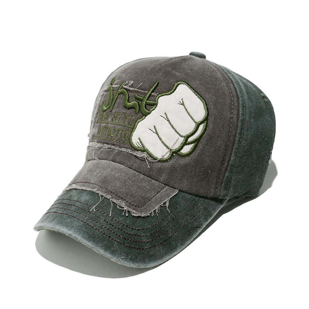Cross border European and American retro washed denim used fist baseball cap for men and women outdoor sun shading duckbill cap
