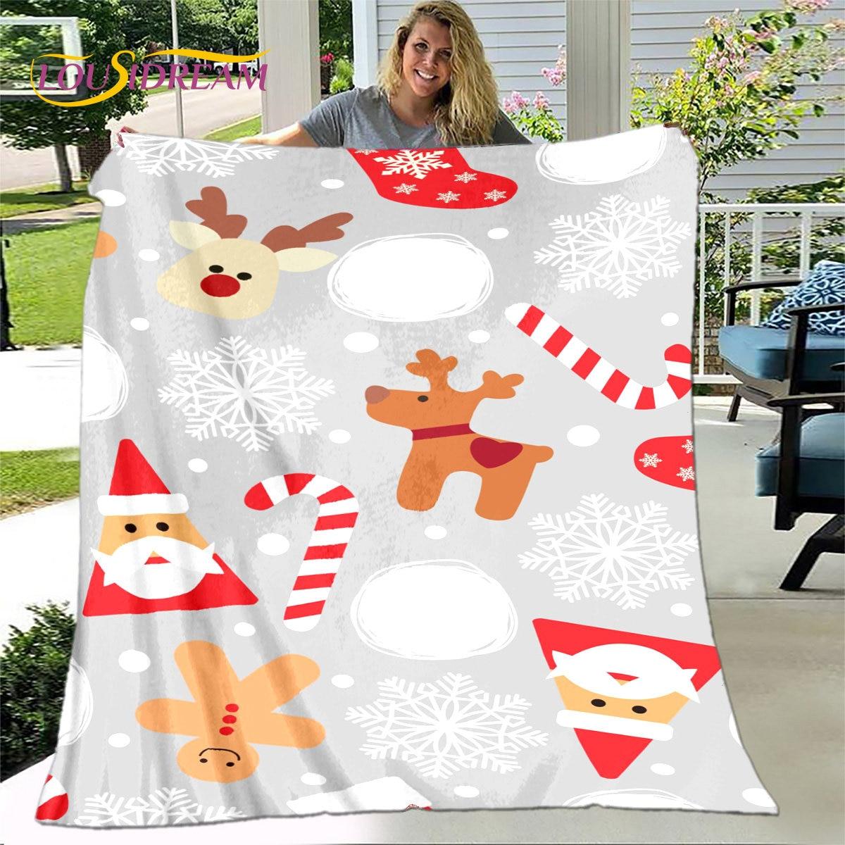 

Ковдра з мультфільмом Веселого Різдва, Нового року, фланелева ковдра, м’яка тепла ковдра для вітальні, спальні, ліжка, дивана, подарунок 150x200cm