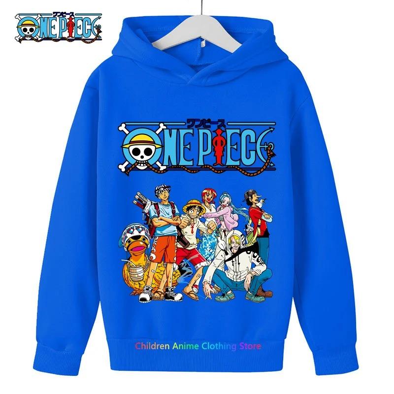 Anime Luffy Hoodie for Kids, One Piece Sweatshirt, Coat for Baby Boys and Girls, Warm Sweater, Autumn Clothing