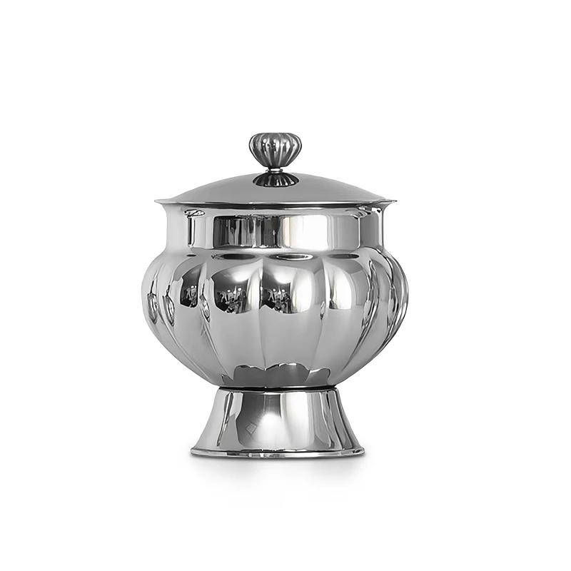 

Чайник из нержавеющей стали Nordic Luxury, сахарница в стиле ретро, банка для кофе и конфет с крышкой для украшения дома, послеобеденный чай, Holtel