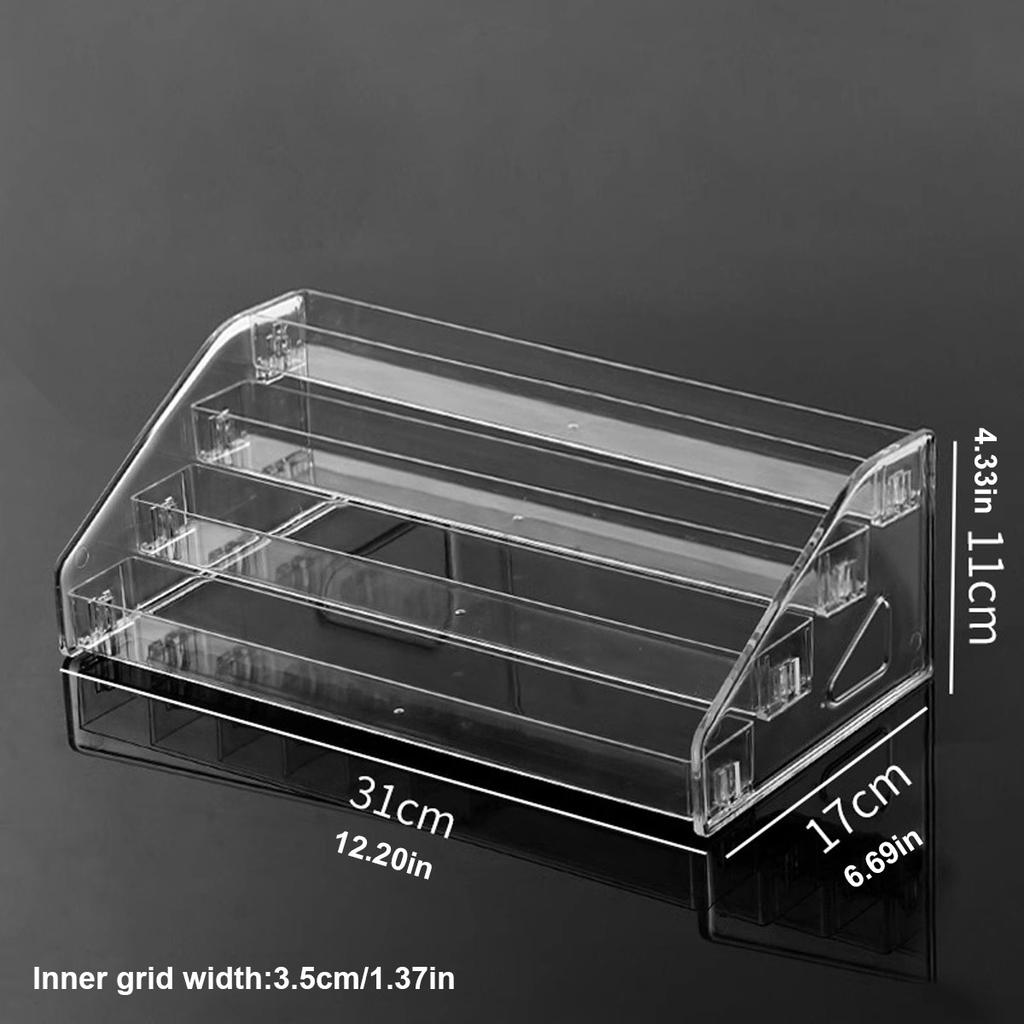 1 unidad, Estante de almacenamiento de perfume transparente de múltiples capas, Estante de exhibición de cosméticos, Estante organizador de tocador, Estante para esmalte de uñas