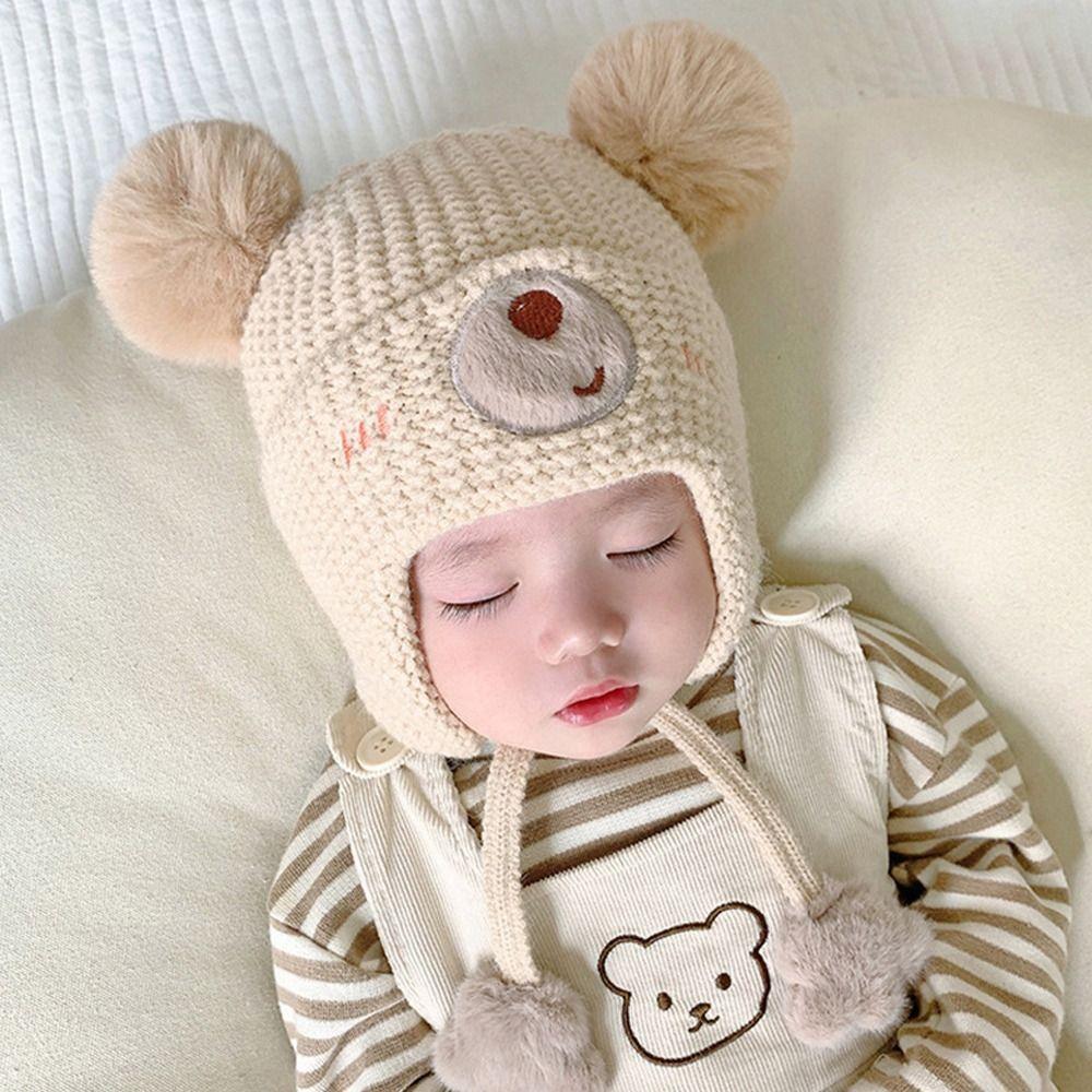 Warm Material Baby Hat Cute Design Ear Protection Hat Children's Woolen Hat  Autumn Season