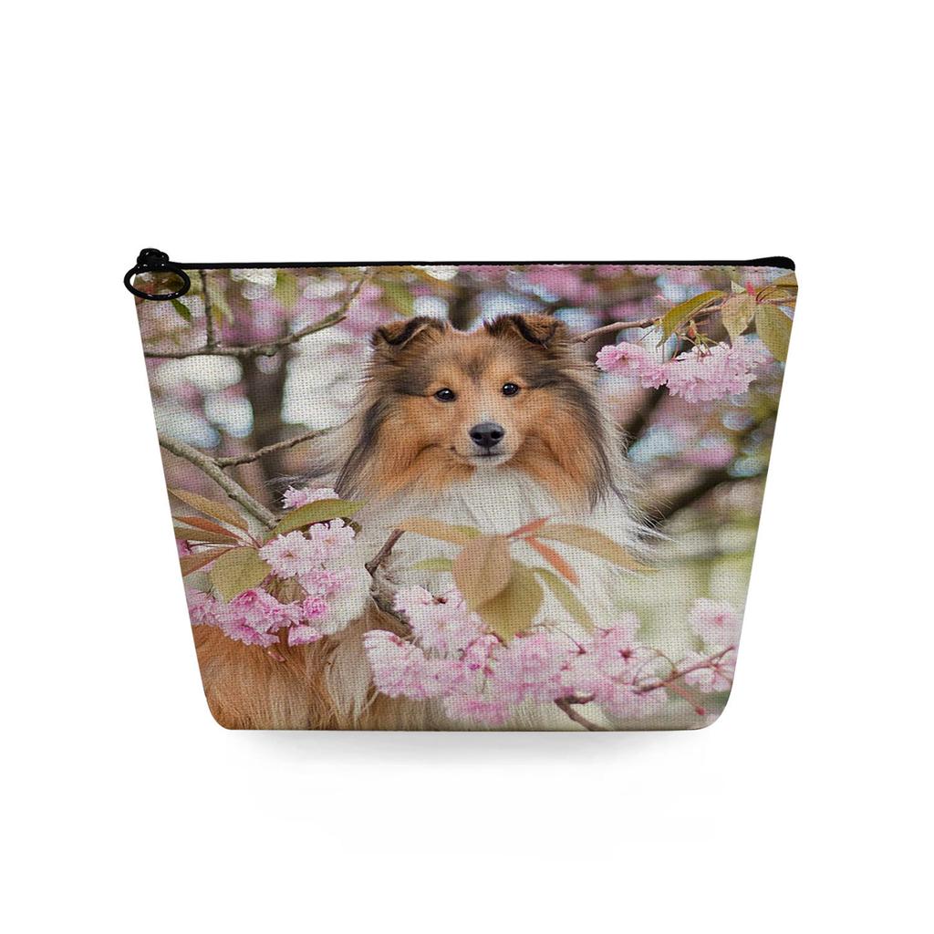 Women Dog Print Cosmetic Bag Toiletries Organize Travel Storage Case 6783