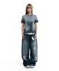 AAKAM Dirty Mist Roll-Up Half Top (Navy)