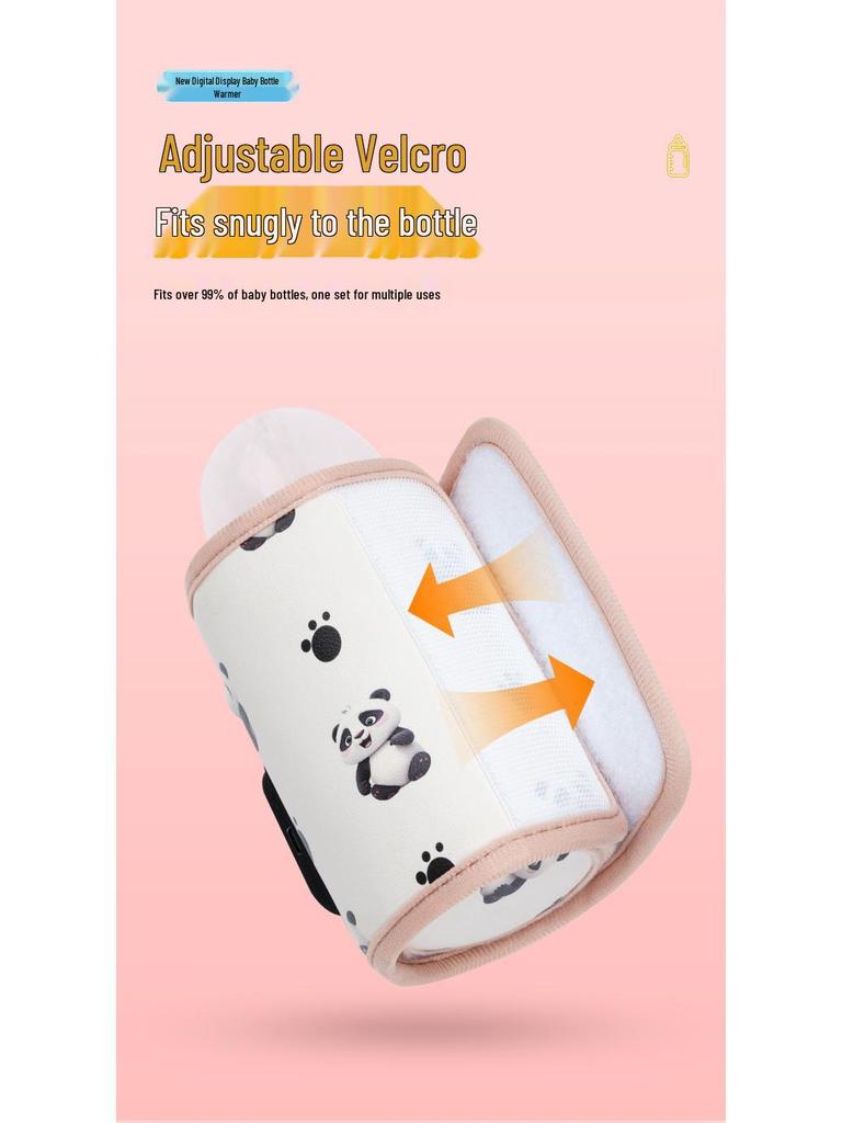 Digital Display Baby Bottle Warmer: Portable Heating Sleeve for Universal Fit