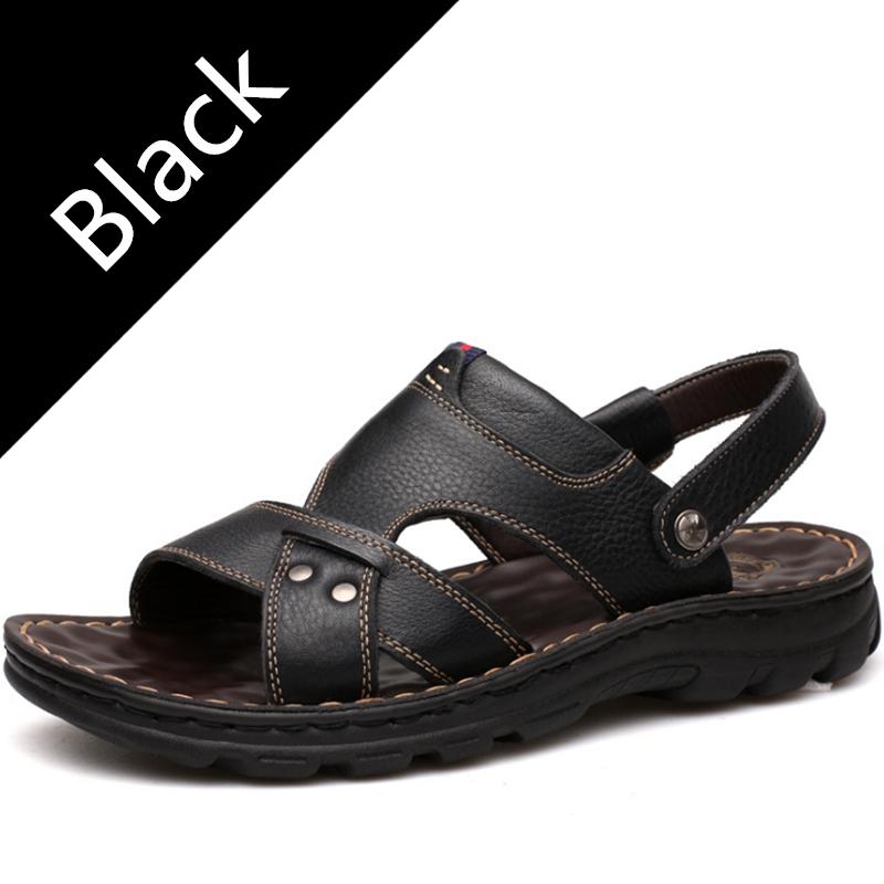 Buy Men's Sandals Slippers Genuine Leather Cowhide Sandals Footwear