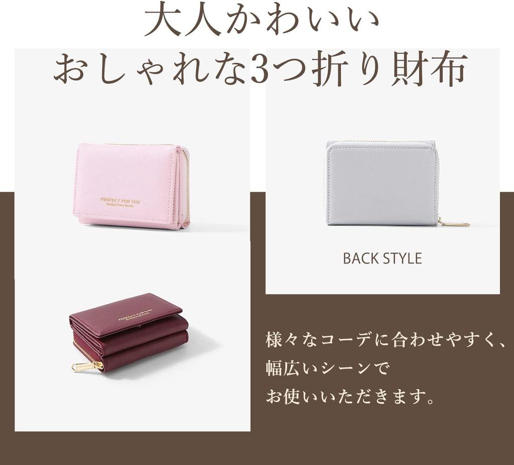 Wallet for PU Mini Compact Button Coin Card for Auspicious Day Gift [Smomo] Tri-fold Women, Leather, Wallet, Wallet, Closure, Purse, Slots, Cute,