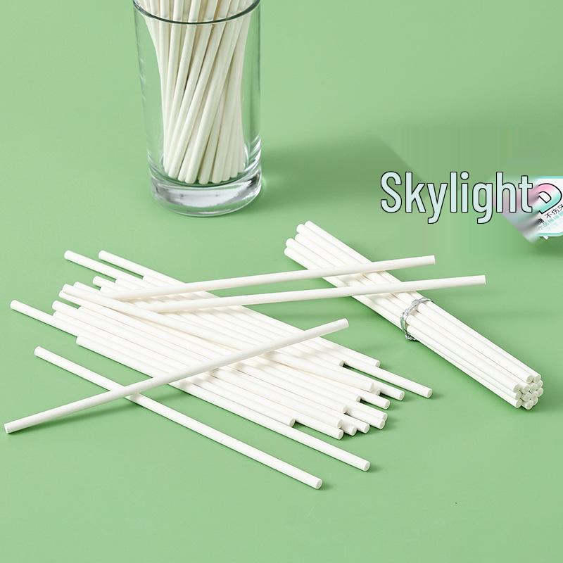 Bâtonnets pour sucettes et gâteaux en papier solide de qualité alimentaire - Lot de 100 pour la pâtisserie DIY et la fabrication de bonbons