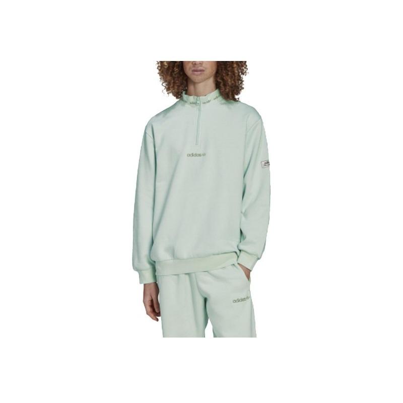 adidas Orijinaller Trefoil Logolu Düz Spor Kapüşonlu Sweatshirt Erkek Üstler Açık Yeşil HM2657