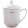 Qinteng Gold Rim Bone China Ceramic Lidded Cup