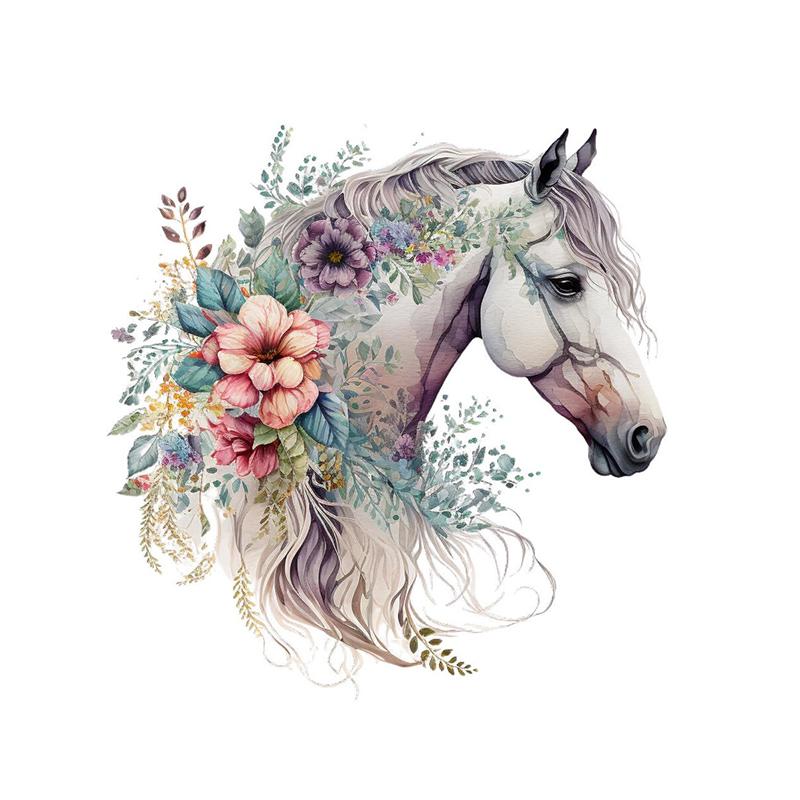 

C225 # Акварель Бохо Лошадь Настенная Наклейка Ванная Комната Туалет Декор Гостиная Шкаф Холодильник Украшения Дома Наклейки E-29x30cm-PET