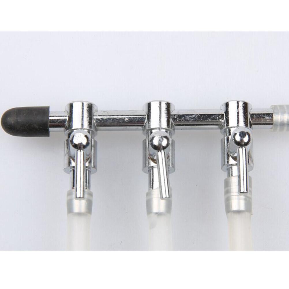 Professional 3 Way Inline Air Pump Flow Lever Splitter for Aquarium Pond Aerator Oxygen Tube Distributor Stainless Steel 4Mm
