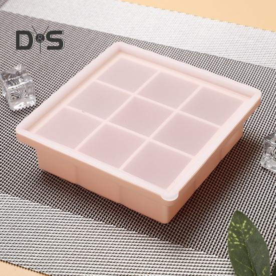 Food Grade Ice Cube Mold Safe Scentless Flexible 9/15 Grids Silicone Ice Cube Plate