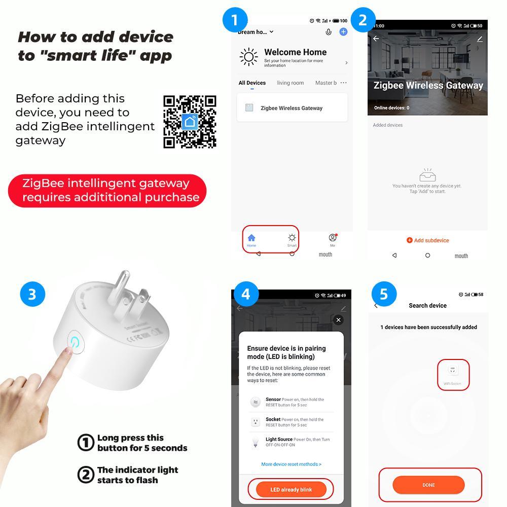 Tuya Doodle Smart WiFi Zigbee Plug with Alexa Voice Control