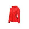 Li Ning Badminton Series Solid Color Printed Logo Zipper Hoodie Fleece Long Sleeve Sweatshirt Women Sweatshirt Crimson-Red AWDSA04-3