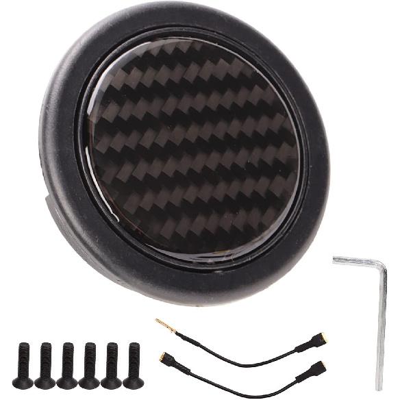 Lenkrad Hupenknopf ABS Kohlefaser 50mm Durchmesser Kohlefaser Universelles Auto Modifiziertes Zubehör
