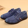 Gewaschene Denim-Canvas-Schuhe Herren Frühling und Herbst neue alte Peking Stoffschuhe Herren Schnür-Freizeitschuhe Herren Einzelne Schuhe