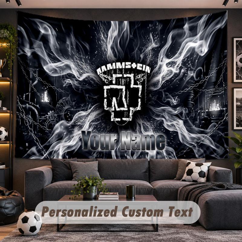 Wall Hanging Tapestry Custom NameRammstein Pattern Personalized Printed Fabric Wall Decor