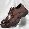 Fashion British Leather Men Business Dress Shoes Fashion Casual Bog Head Men's Derby Lace-up Shoes Designer Increase Platform Shoes Male