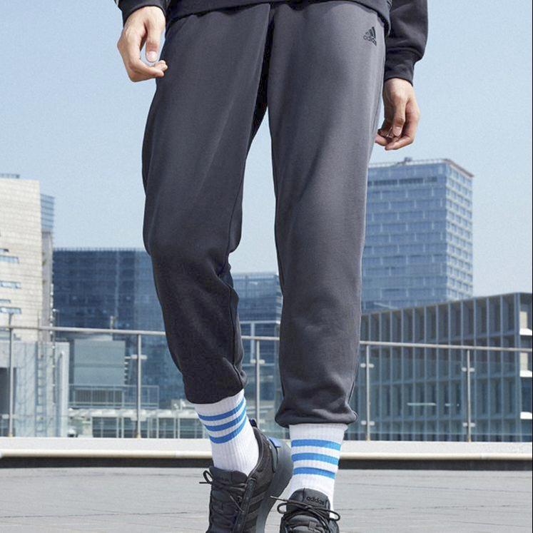 Adidas Logo Mid-Waist Loose Cuff Sports Pants Men Pants Dark-Gray IB2770