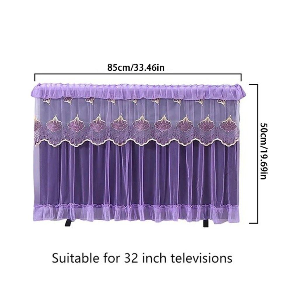 Langlebige 32-Zoll-TV-Staubschutzhülle Ultradünne Wandmontierte LCD-TV-Schutzhülle Gestickte Spitze TV-Bildschirm Monitor Tuch