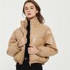 Winter Baumwolle Parkas Frauen Mantel Kurze Jacken Für Frauen Weibliche PU Leder Bomber