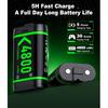 Upgraded Fast Charging Rechargeable Battery Packs with Light Control, 4 X 4800mWh Xbox Controller Batteries with Battery Charging Dock/Station for