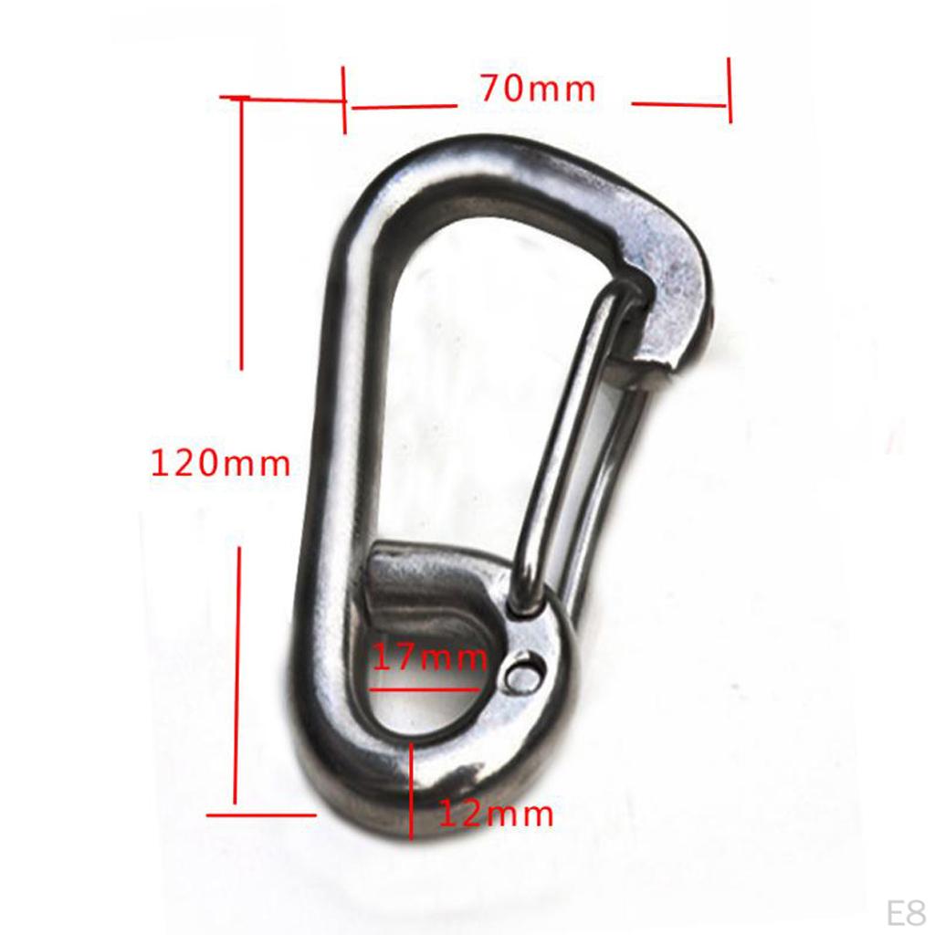 304 Stainless Steel Spring Snap Link Hook Clip Carabiner Keychain Keyring For Camping, Fishing,