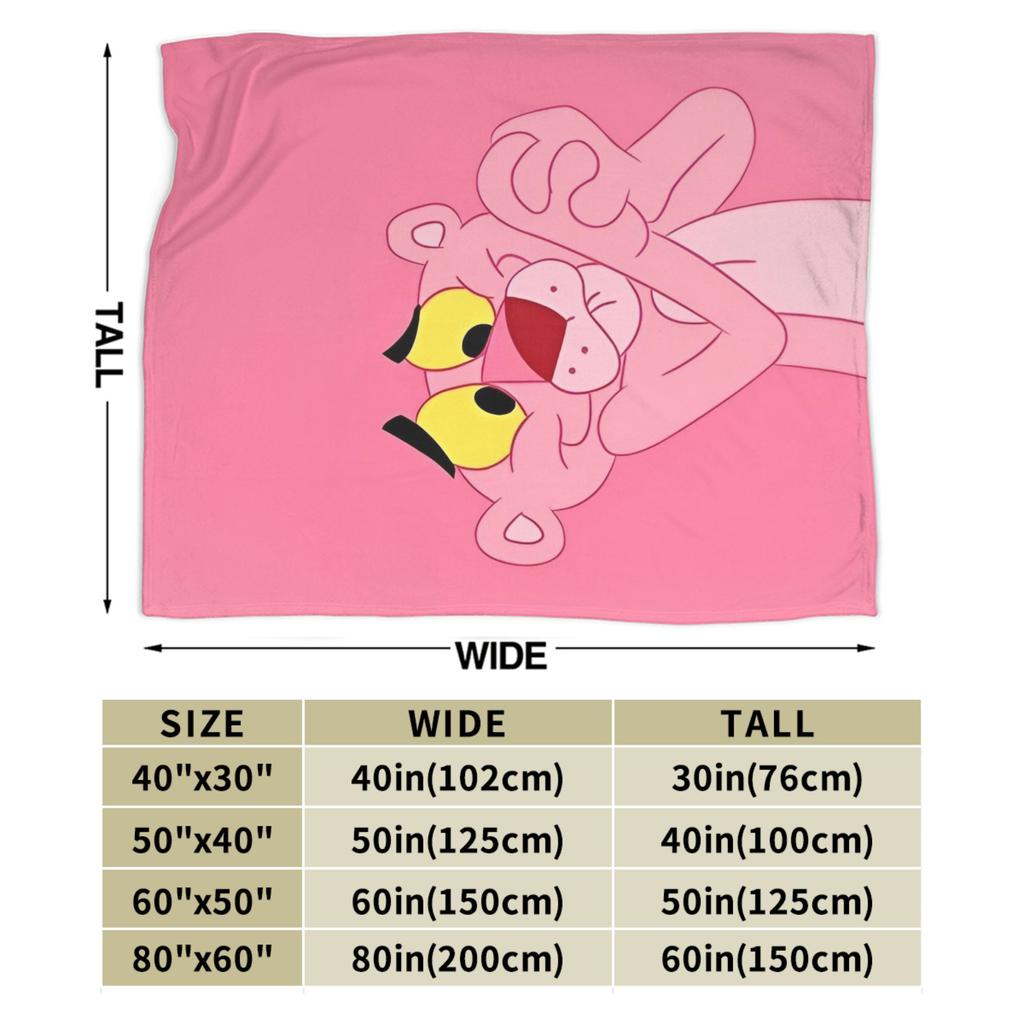 Pinks Panthers Animation Velvet Throw Blankets Blanket for Bed Couch Warm Bedspread,
