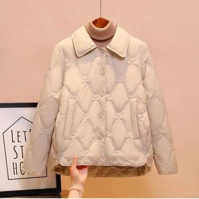 Neue baumwollgepolsterte Kleidung Damen Rhombus Winter klein schlank und dünn Baumwollkleidung modische leichte und warme Temperamentjacke
