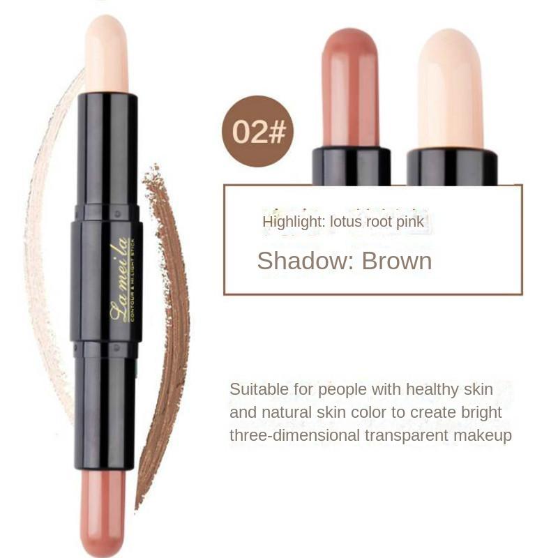 

Женская двойная головка, двойной нос, тени для ремонта, глянцевая пудра, консилер, тени, маленький V-образный вырез для лица 2#