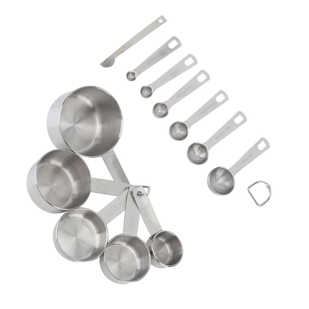 12 Pcs Stainless Steel Measuring Cups Spoons Set Kitchen Measuring Tools for Cooking Baking